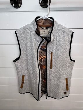 Legendary Whitetails Light Gray Vest with Camo Lining and Black Trim